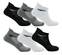 Ladies Trainer Socks 6 Pair - Cushioned Sole, Breathable Low-Cut Sports Socks for Walking, Gym & Everyday - Size UK 4-8 (EUR 37-42) - Black, Grey and White