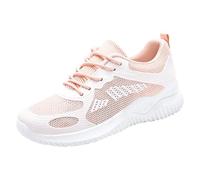 Ladies Trainers Athletic Sneakers Mesh Sport Shoes Womens Breathable Outdoor Tennis Jogging Shoes Slip-On Fashion Sport Gym Trainers for Soft Sole Tourism Hiking Climbing Walking Running (Pink, 4.5)