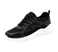 Ladies Trainers Athletic Sneakers Mesh Sport Shoes Womens Breathable Outdoor Tennis Jogging Shoes Slip-On Fashion Sport Gym Trainers for Soft Sole Tourism Hiking Climbing Walking Running (Black, 4)