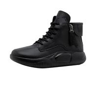 Ladies Trainers Sale Clearance High Top Trainers Women Wide Fit Wedge Trainers Leather Lace Up Platform Walking Sneakers Non-Slip Trainers Low Top Athletic Shoes Comfortable Orthopedic S Black