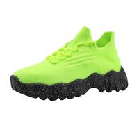Ladies Trainers Size 7 Women's 2024 Casual Non Slip Thick Soled Sloping Heel Fly Woven Mesh Shoes Height Increasing Shoes Green