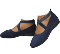 Ladies Trainers Sneakers Wide Fit Shoes Womens Slip-Ins Women's Ballet Flats & Pumps Comfy Elastic Crisscross Strap Wedge Slip-On Womens Ballerina Ankle Crossing Strap Round Toe Blue