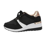 Ladies Trainers Sports Single Shoes Female 2025 Europe and The States and The States Fashion with Casual Thick Bottom Sneakers (Black, 5.5)