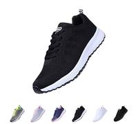 Ladies Trainers Wide Fit Size 8 Wedge Athletic Sneakers Orthopaedic Shoes Casual Fashion Non Slip Walking Shoes Lightweight Lace Up Trainers Breathable Mesh Arch Support Sneaker Women Black