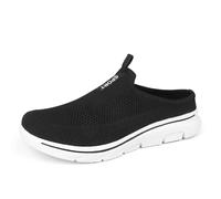 Ladies Trainers Women's Casual Slip On Shoes Breathable Low Heel Comfortable Walking Footwear for Daily Wear with Jeans Shorts Pants Spring Summer Fall Black