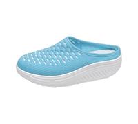 Ladies Trainers,Womens Slip on Shoes,Summer Round Toe Wrap Toe Casual Comfortable Breathable Outer Wear Thick Bottom Half Tow Casual (Sky Blue, 4)_Lyi