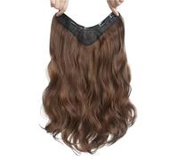 Ladies Trendy Wigs Long Hair One Piece Hair Extensions Hair Enlargement Big Wave Curly Hair Wigs(Brown,60cm)