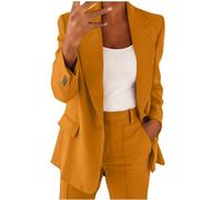 Ladies Trouser Suits for Women Elegant Wedding Suit 2 Piece Outfits Set Long Sleeve Button Blazer with High Waist Pants for Business Work Office Wear Blazer Sets