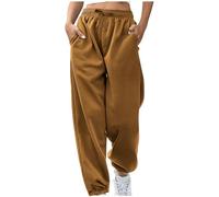 Ladies Trousers Womens Tracksuit Plain Baggy Fleece Lined Tapered Leg Jogger Size 14 Jogging Bottoms Women Petite Ladies Joggers Leopard Print Trousers Active Wear Brown