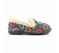 Ladies Truffle Grey Full Slipper 4 Grey