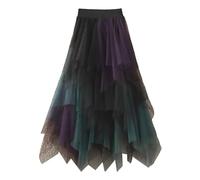 Ladies Tulle Skirt Long Tutu Skirts For Adults For Women Basic Multi Layered Cake Skirt Fashion A-Line Meshskirt Casual Elastic Waist Longskirts Performance Casual Color Clash Underskirt