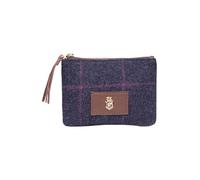 Ladies Tweed Coin Purse Women's Small Purses Card Holder Tassel Zip (Navy)