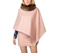Ladies Tweed Poncho Womens British Made Wool Ponchos Cape Shawl Country (UK, Alpha, One Size, Regular, Regular, Speckled Pink)