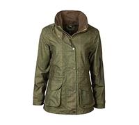 Ladies Tweed Print Waterproof Shooting Jacket Womens Tweed Hunting Coat Mesh Lined Jackets 2 Colours (as8, numeric, numeric_16, regular, regular, Olive)