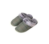 Ladies Tweed Slippers Faux Fur Lining Hard Sole Country Womens Slippers Nightwear Slip On Comfort (Blue, UK Footwear Size System, Adult, Women, Numeric Range, Medium, 7, 8)