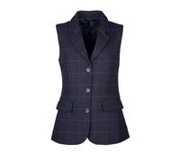 Ladies Tweed Waistcoat Womens British Made Smart Casual Women Clothing (UK, Numeric, 18, Regular, Regular, Navy Tweed)