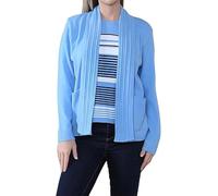 Ladies Twin Set Stripped Knitted Cardigan Classic Sweater Womens Long Sleeve Open Front Knit Stripe Jumper Casual Wear Top Winter Wear Fancy Party Wear Stripes Cardigan Plus Size S-XL Turquoise