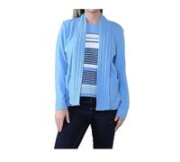 Ladies Twin Set Stripped Knitted Cardigan Classic Sweater Womens Long Sleeve Open Front Knit Stripe Jumper Casual Wear Top Winter Wear Fancy Party Wear Stripes Cardigan Plus Size S-XL Sky Blue