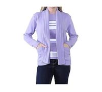 Ladies Twin Set Stripped Knitted Cardigan Womens Long Sleeve Open Front Knit Stripe Jumper Classic Sweater Casual Wear Top Winter Wear Fancy Party Wear Stripes Cardigan Plus Size S-XL Lilac
