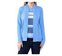Ladies Twin Set Stripped Knitted Cardigan Womens Long Sleeve Open Front Knit Stripe Jumper Classic Sweater Casual Wear Top Winter Wear Fancy Party Wear Stripes Cardigan Plus Size S-XL Sky Blue
