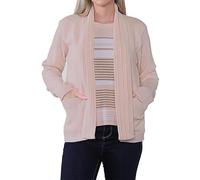 Ladies Twin Set Stripped Knitted Cardigan Womens Long Sleeve Open Front Knit Stripe Jumper Classic Sweater Casual Wear Top Winter Wear Fancy Party Wear Stripes Cardigan Plus Size S-XL Stone