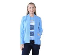 Ladies Twin Set Stripped Sweater Womens Knit Stripe Tank Top Cardigan Jumper (UK, Alpha, L, XL, Regular, Regular, Blue)