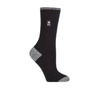 HEAT HOLDERS Ultra Lite - Ladies Thin Lightweight 1.0 TOG Winter Warm Casual Thermal Dress Socks (4-8 uk, Black/White (Oia))