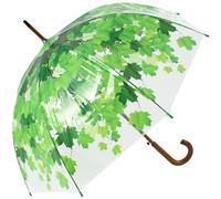 Ladies Umbrella Rain Strong Umbrella Walking Length Clear Dome Brolly Border