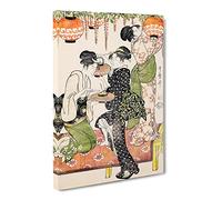 Ladies Under A Wisteria Tree By Kitagawa Utamaro Canvas Print | Gallery Wrapped 30mm Frame Wall Art | 24x16 inches | Ready to Hang | Asian Landscape Picture | Living Room Bedroom Lounge Office