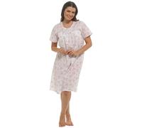 Ladies Undercover Poly Cotton Short Sleeve Floral Nightie LN2016 Pink 26-28
