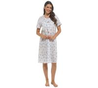 Ladies Undercover Poly Cotton Short Sleeve Floral Nightie LN2023 Blue 30-32
