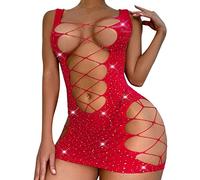 Ladies Underwear Sexy Sets Sleeveless Jumpsuit 40Th Birthday Gifts for Women Gym Running Fishnet Dress Camisole Lingerie Nightgowns Chemise Nightwear Sleepwear Sale Red