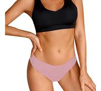 Ladies Underwear - Women's Seamless Bikini Panties Soft Stretch Briefs No Show Underwear Tagless Elastic Waistband Breathable Wicking Cut Edges Smooth Stay Put Comfy Daily