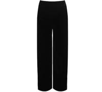 Ladies Velour Velvet Flared Wide Leg Palazzo Trousers Women’s Soft Stretchy High Waist Lounge Pants with Side Pockets, Elegant Casual Evening Party Fashion Bottoms UK Size 12-26 Black