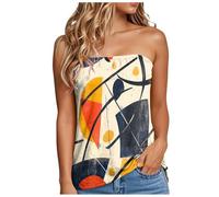 Ladies Vest Tops Women's Tube Tops Casual Summer Backless Strapless Top Sleeveless Bandeau Tanks Shirt (Yellow, M)