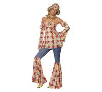 Vintage Hippy 70s Costume, Multi-Coloured