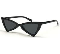 Ladies Vintage Triangle Sunglasses UV400 Bow-Knot Designed Retro Cat Eye Style (Black/Grey Lens)
