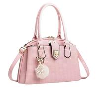 Ladies Vogue Solid Pu Leather Hand Bags Chain Crocodile Pattern Leather Shoulder Messenger Bag Handbag, Pink, 31*15*22CM