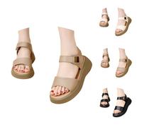 Ladies Walking Sandals Orthopaedic Summer Shoes Ladies Chunky Walking Sandals With Ankle Strap Sandal Flatform Holiday Footwear Padded Slip On Sandal Comfortable Soft Cushion Shoe For Women Uk