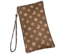 Ladies' wallet, which can hold passport, credit card, ID documents and mobile phone. It is equipped with a zipper closure to enhance security and make it convenient to access., brown, Modern Stylish