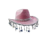Ladies Warm Winter ChapeWinter Women's Carnival Cowboy Red Sequined Fringed Beaded Western Style Shining Shimmer For And Celebrations