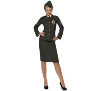 Ladies Wartime Officer Suit Navy Army Service Occupation Fancy Dress Costume