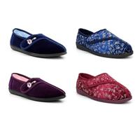 Ladies Washable Slippers Size 4 Womens Rubber Sole Slipper Size 7 Washable Slipper Ladies Rubber Sole Slippers Touch Fastening Lightweight Sizes 3-8 Navy/Burgundy 8 UK