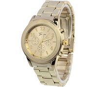 Ladies Watch,ITVIP Geneva Waterproof Alloy Steel Belt Analog Quartz Watch Bracelet 240mm gold