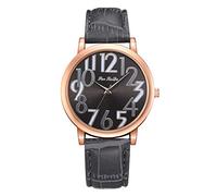 Ladies Watch,ITVIP Shell Rose Gold Digital Quartz Watch Fashion PU Leather Strap Working Watch Strap 245mm grey