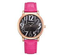 Ladies Watch,ITVIP Shell Rose Gold Digital Quartz Watch Fashion PU Leather Strap Working Watch Strap 245mm Rosa Brillante