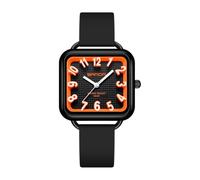 Ladies Watches Waterproof Watches for Women Sports Womens Watch with 3D Large Digital, Soft Silicone Strap Nurse Watch for Unisex (Black Orange)