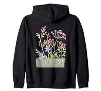 LADIES WATERCOLORED PRAYING MANTIS BOTANICAL GARDEN FLOWERS Zip Hoodie