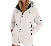 Ladies Waterproof Jacket - Women's Casual Lightweight Rain Jacket with Hood Breathable Softshell Windbreaker Transition Outerwear for Travel Cycling Everyday Use