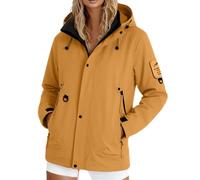 Ladies Waterproof Jacket - Women's Casual Lightweight Rain Jacket with Hood Breathable Softshell Windbreaker Transition Outerwear for Travel Cycling Everyday Use